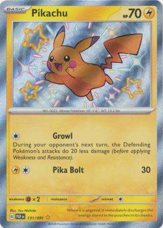 Pokemon Trading Card Game - Pikachu - 131/091 - Shiny Rare Paldean Fates