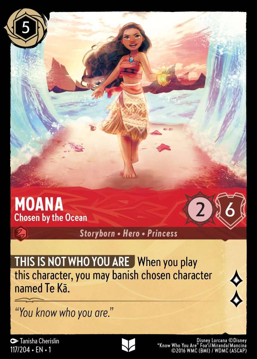 Disney Lorcana Trading Card Game - Moana - Chosen by the Ocean - 117/204 - Uncommon The First Chapte