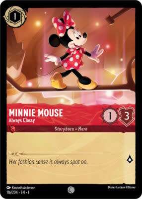 Disney Lorcana Trading Card Game - Minnie Mouse - Always Classy - 116/204 - Common The First Chapter