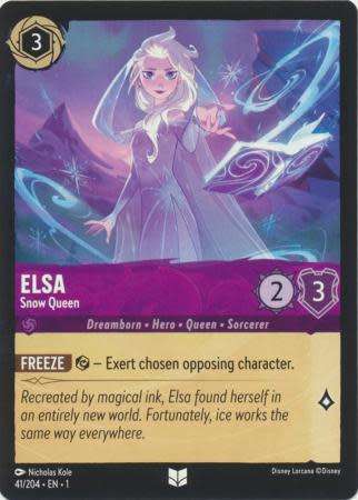 Disney Lorcana Trading Card Game - Elsa - Snow Queen - 41/204 - Uncommon The First Chapter