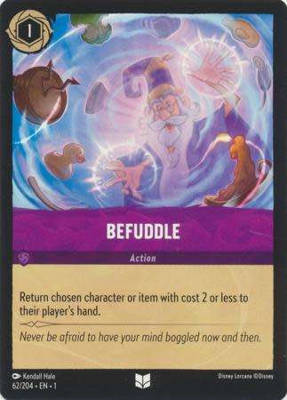 Disney Lorcana Trading Card Game - Befuddle - 62/204 - Uncommon The First Chapter