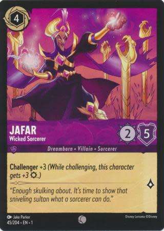 Disney Lorcana Trading Card Game - Jafar - Wicked Sorcerer - 45/204 - Common The First Chapter