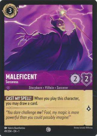 Disney Lorcana Trading Card Game - Maleficent - Sorceress - 49/204 - Common The First Chapter