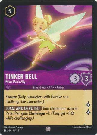 Disney Lorcana Trading Card Game - Tinker Bell - Peter Pan's Ally - 58/204 - Common The First Chapte