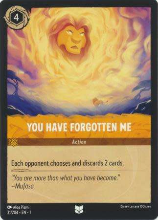 Disney Lorcana Trading Card Game - You Have Forgotten Me - 31/204 - Uncommon The First Chapter