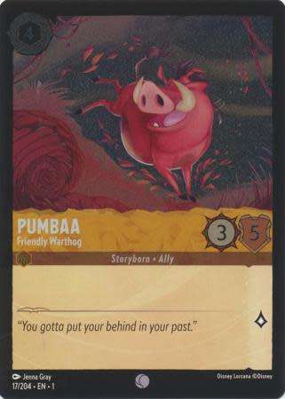 Disney Lorcana Trading Card Game - Pumbaa - Friendly Warthog - 17/204 - Common Cold Foil The First C