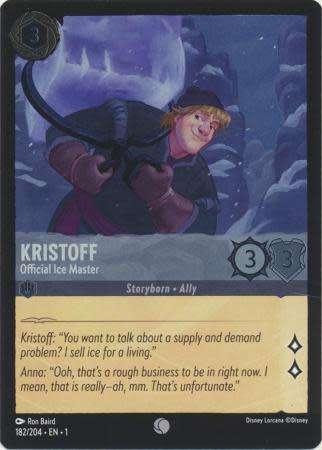 Disney Lorcana Trading Card Game - Kristoff - Official Ice Master - 182/204 - Common Cold Foil The F