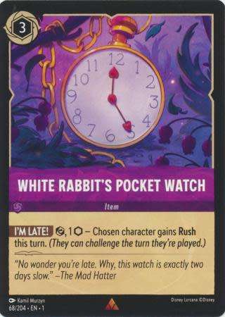 Disney Lorcana Trading Card Game - White Rabbit's Pocket Watch - 68/204 - Rare The First Chapter