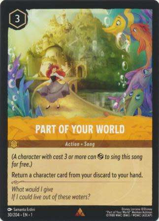 Disney Lorcana Trading Card Game - Part of Your World - 30/204 - Rare The First Chapter