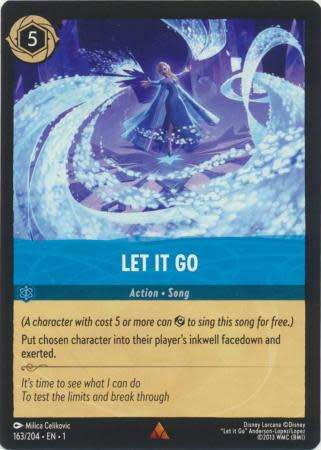 Disney Lorcana Trading Card Game - Let It Go - 163/204 - Rare The First Chapter