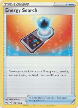 Pokemon Trading Card Game - Energy Search - 128/159 - Common Crown Zenith