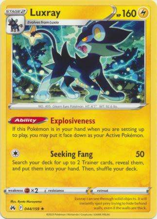 Pokemon Trading Card Game - Luxray - 044/159 - Rare Crown Zenith