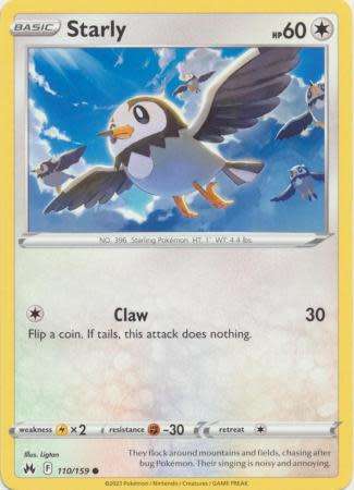 Pokemon Trading Card Game - Starly - 110/159 - Common Crown Zenith