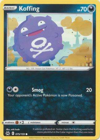 Pokemon Trading Card Game - Koffing - 075/159 - Common Crown Zenith