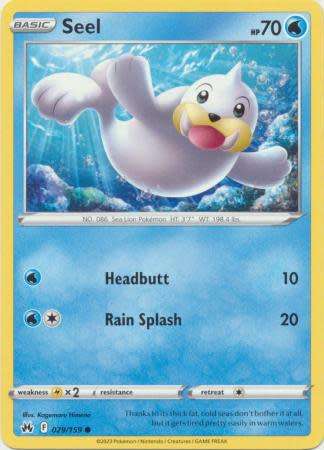 Pokemon Trading Card Game - Seel - 029/159 - Common Crown Zenith