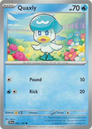 Pokemon Trading Card Game - Quaxly - 052/198 - Common Scarlet & Violet (Base Set)