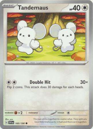 Pokemon Trading Card Game - Tandemaus - 160/198 - Common Scarlet & Violet (Base Set)