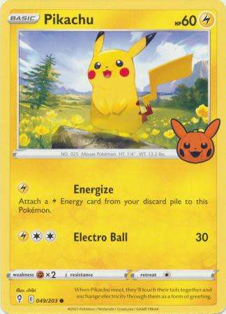 Pokemon Trading Card Game - Pikachu - 049/203 - Common Trick or Trade 2022 Promo