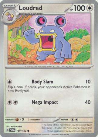 Pokemon Trading Card Game - Loudred - 149/182 - Common Scarlet & Violet: Paradox Rift