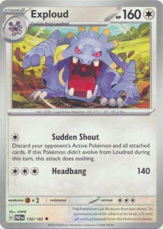 Pokemon Trading Card Game - Exploud - 150/182 - Uncommon Scarlet & Violet: Paradox Rift