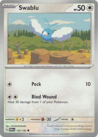Pokemon Trading Card Game - Swablu - 152/182 - Common Scarlet & Violet: Paradox Rift