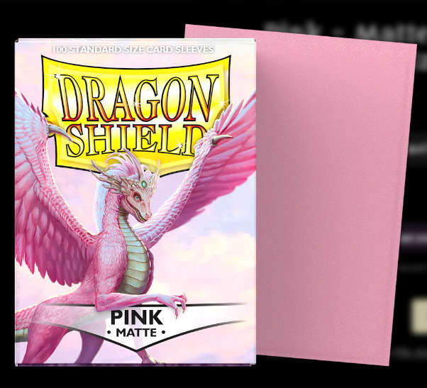 Pokemon TCG storage - Dragon Shield Sleeves Pink - Matte Sleeves - Standard Size (100)