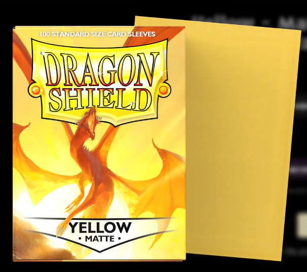 Pokemon TCG storage - Dragon Shield Sleeves Yellow - Matte Sleeves - Standard Size (100)