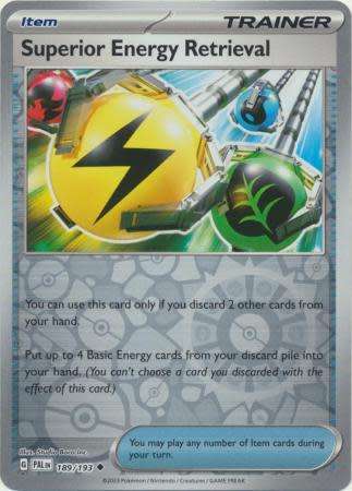 Pokemon Trading Card Game - Superior Energy Retrieval - 189/193 - Uncommon Reverse Holo Scarlet & Vi