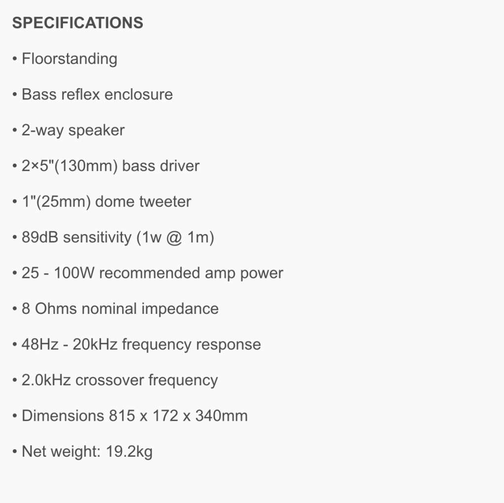 Mission MX3 floorstanding speakers