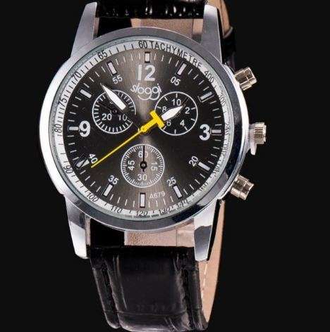 Charming 1 PC New Concise Fashion Luxury Stylish Crocodile Faux Leather Mens Analog Watch Wrist Watc