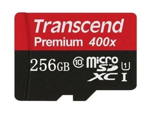 Transcend 256GB MicroSD SD/TF Card Class10 Flash Memory + Adapter Reader +SD Card Reader