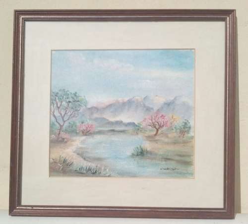 R. Wardlow - Mountains and stream - original -a