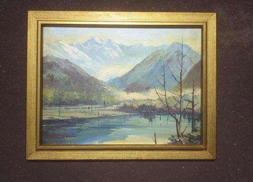 S.Kawada- Mountain Lake - original oil painting
