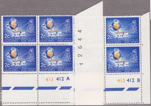 RSA - 1ST DEF ISSUE, 2c CONTROL 413 412 A & B PANES (PHOSPHORESCENT PAPER) - FINE U/M & SCARCE!!!!!