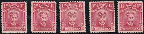 BSAC - KGV ADMIRALS, 5 X ASSORTED 1D SINGLES (POSSIBLE SHADES), U/M & M/M - CHEAPEST CV:R400!!!!!
