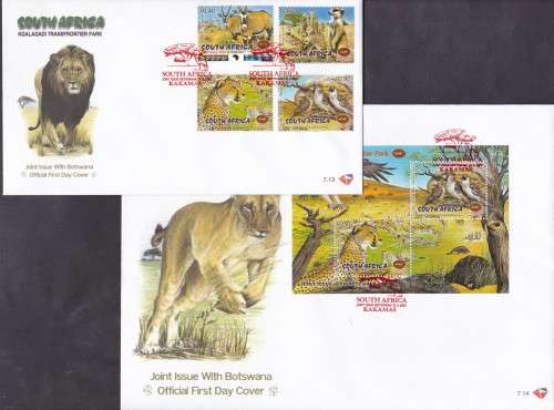 RSA - KGALAGADI TRANSFRONTIER PARK, FDC SET 7.13 & 7.14 - CLEAN!!!!!