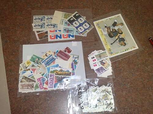 INTERESTING LITTLE JOBLOT TO CLEAR,CARDS,PACKETS,STOCK PAGE ETC-SEE PHOTOS