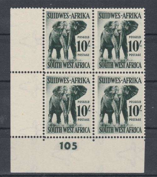 SWA-1954 DEFINITIVE-CV R4000-RARE 10/ ELEPHANT CONTROL BLOCK "105"-FINE ,SMALL MOUNT MARGIN ONLY