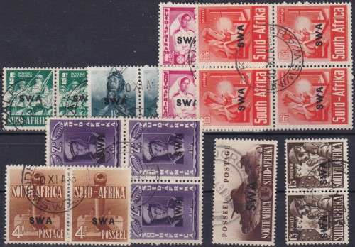 SWA - LARGE WAR EFFORT, NICE ASSORTMENT OF BLOCKS & PAIRS & SINGLES, ALL FINE USED - CV:R1200!!!!!