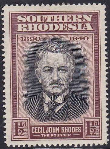 SOUTHERN RHODESIA-CECIL JOHN RHODES FINE M/M SINGLE,VARIETY=EXTRA LINES OF SHADING ON COLLAR-CV:R350
