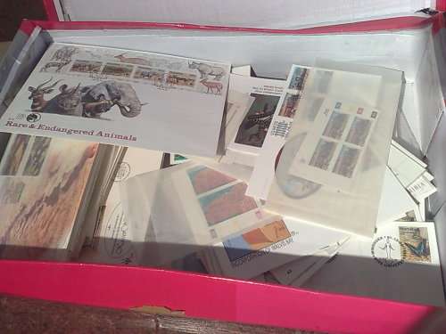 TWO BOX JOBLOT TO CLEAR,MAINLY SWA,NAMIBIA,CONTROLS,FDC,ALBUMS,ETC,LOTS!!!