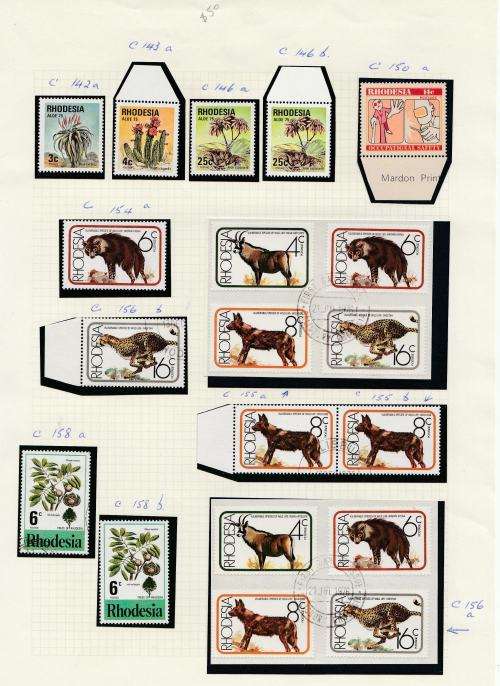 RHODESIA-ALOES,NATURE CONSERVATION-VARIOUS MINOR VARIETIES,UM AND USED