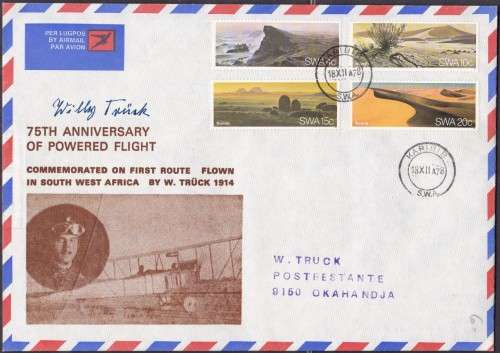 SWA - 75TH ANNI OF POWERED FLIGHT COVER, SIGNED BY WILL TRUCK, ONLY A FEW SIGNED - VERY SCARCE!!!!!