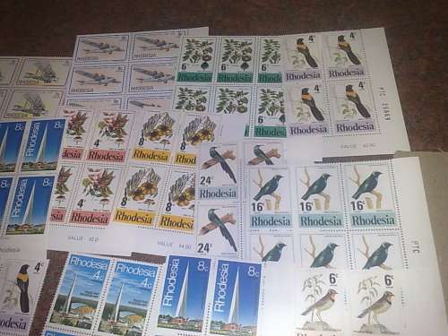 RHODESIA-ASSORTED EXCESS CONTROLS,IMPRINTS,SHEET NO BLOCKS-36 IN TOTAL-GOOD VALUE,UM FINE