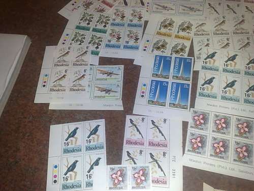 RHODESIA-ASSORTED EXCESS CONTROLS,IMPRINTS,SHEET NO BLOCKS-36 IN TOTAL-GOOD VALUE,UM FINE