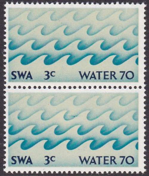 SWA - WATER 70, 3c U/M PAIR, SCARCE VARIETY=MISSING PHOSPHOR BANDS - CV:R600!!!!!