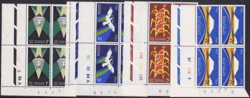 RSA - 5TH ANNI OF REPUBLIC, SET OF 4 CONTROL BLOCKS (A PANES - NOT COMPLETE) - FINE U/M!!!!!