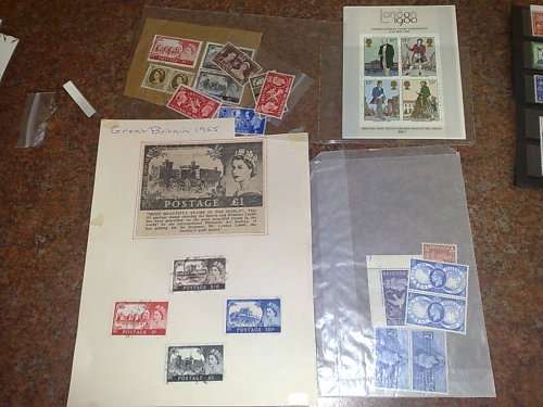 GREAT BRITAIN-SMALL MIXED LOT TO CLEAR,STOCKBOOK,LOOSE PAGES,CARDS ETC