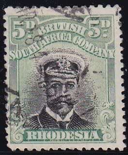 BSAC RHODESIA - KGV ADMIRAL, 5D GREEN USED SINGLE (DIE 2; PERF 14) - CV:R680!!!!!