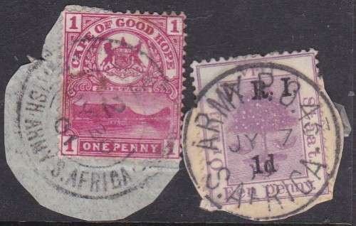 ZAR/TRANSVAAL - 2 X ARMY POST OFFICE POST MARKS (GOOD HOPE & OFS) - FAIR!!!!!